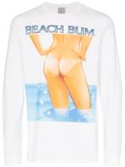 Ashley Williams Graphic Print Long-sleeved Cotton T-shirt - White