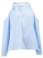 Elaidi Cold Shoulder Blouse, Women's, Size: 38, Blue, Cotton