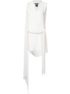 Thomas Wylde Solid Crepe Dress, Women's, Size: M, White, Silk