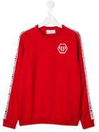 Philipp Plein Junior Logo Tape Sweatshirt - Red