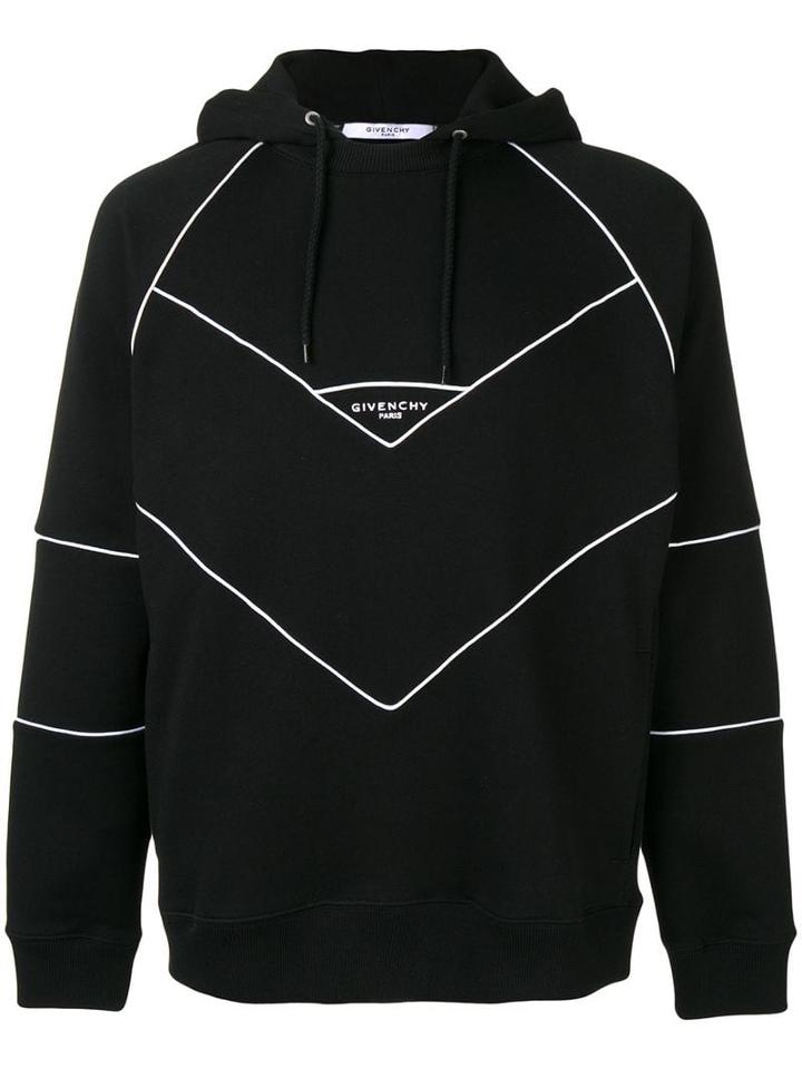 Givenchy Contrast Trim Logo Hoodie - Black