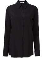 Jil Sander Button Down Shirt, Women's, Size: 36, Black, Silk/spandex/elastane