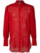 Ann Demeulemeester Oversized Cuffs Shirt - Red