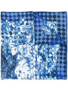 Salvatore Ferragamo Layered Print Scarf - Blue