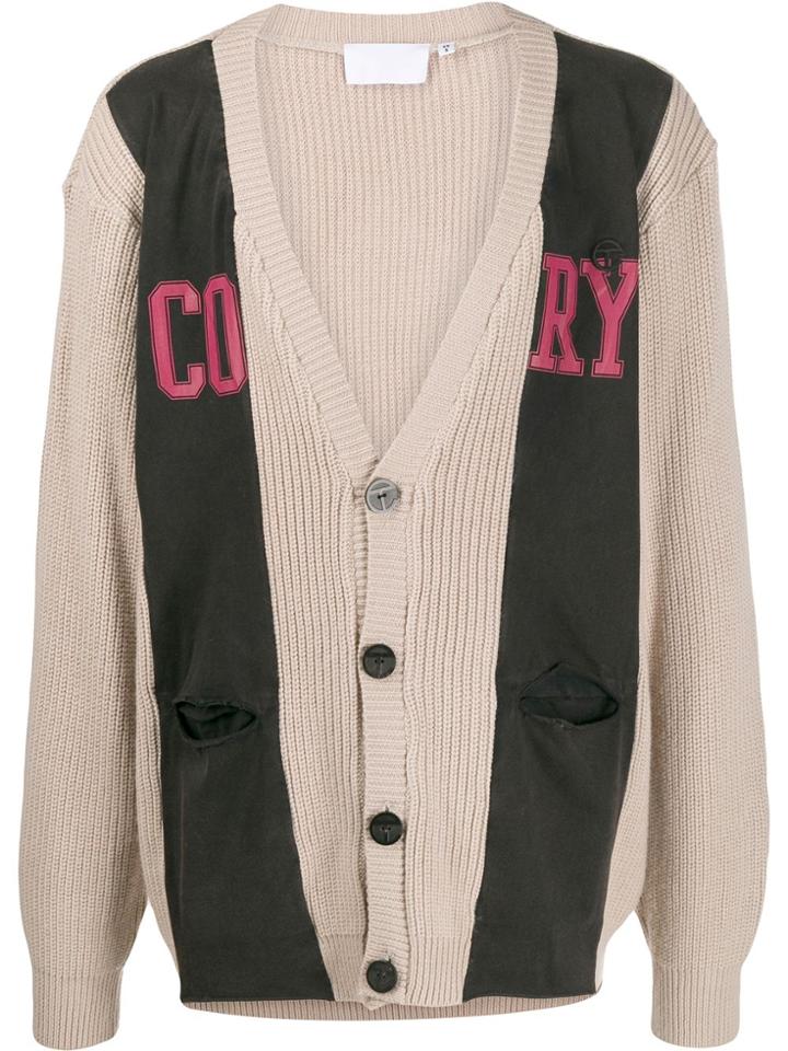 Telfar Cory Jersey Knit Cardigan - Neutrals