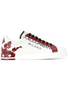 Dolce & Gabbana Printed Portofino Sneakers - White