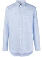 Mp Massimo Piombo Micro Check Shirt - Blue
