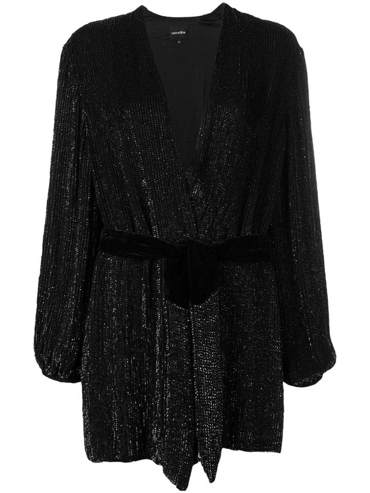 Retrofete Gabrielle Sequinned Wrap-around Dress - Black