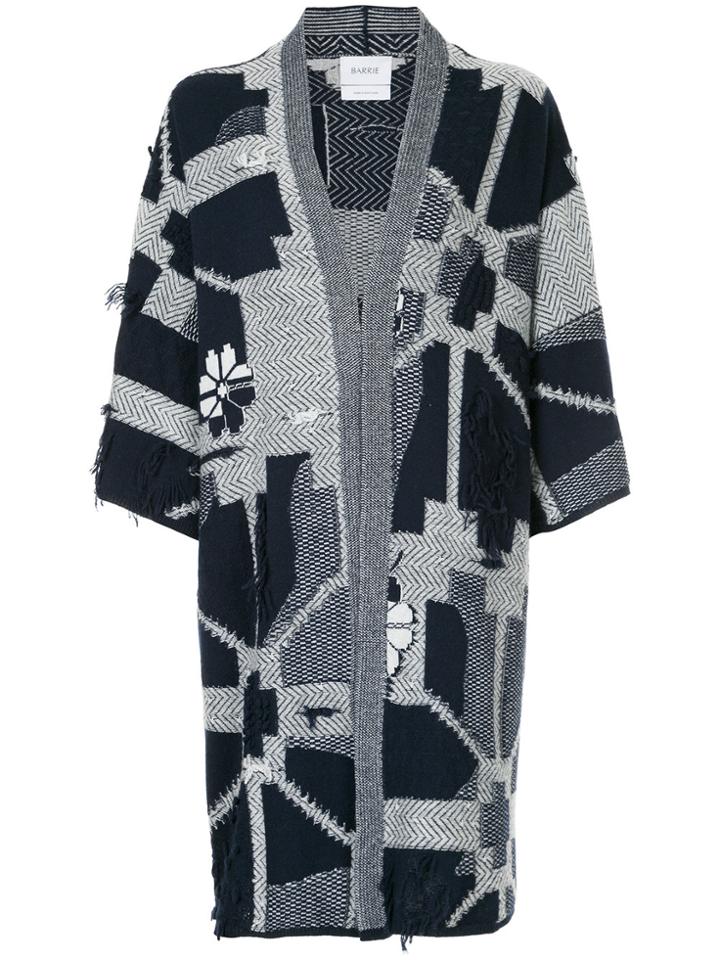 Barrie Abstract Geometric Kimono Cardigan - Blue