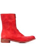 A Diciannoveventitre Distressed Ankle Boots - Red