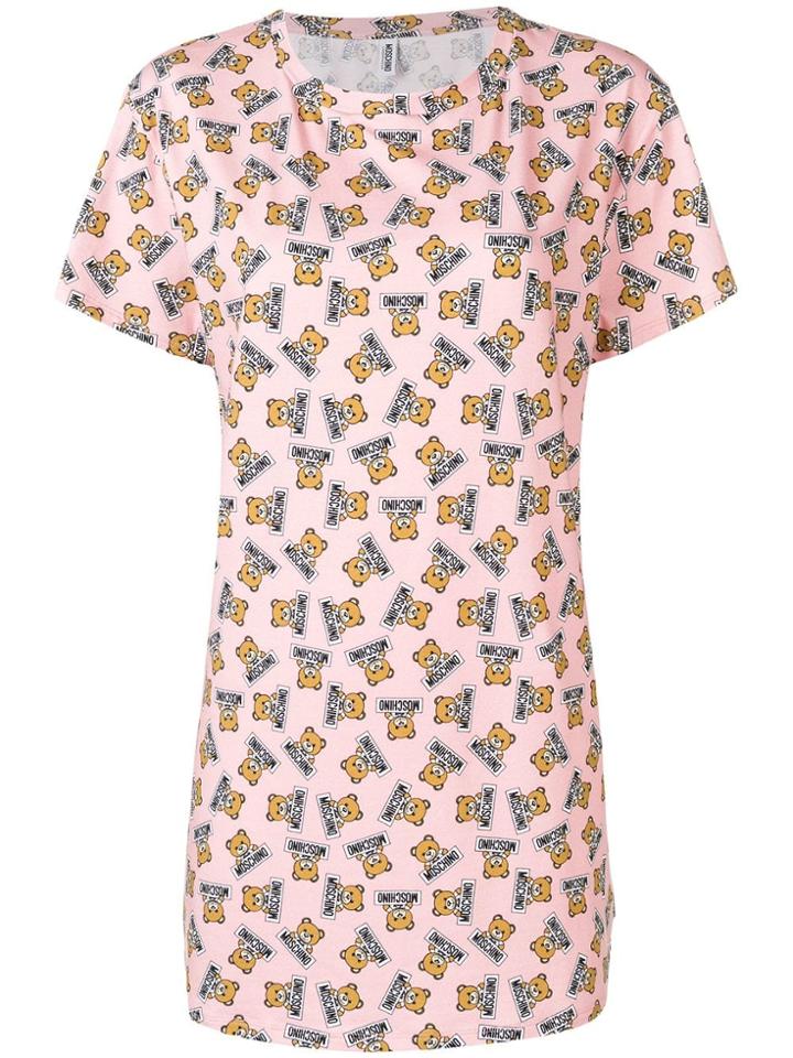Moschino Logo Bear Print T-shirt - Pink