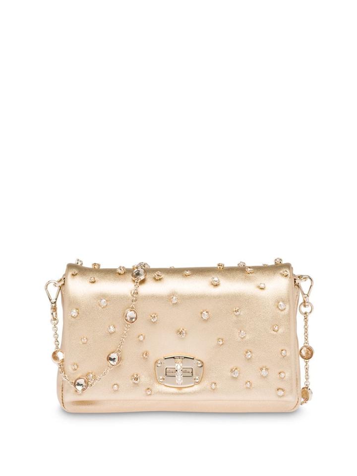 Miu Miu Miu Crystal Leather Bag - Gold