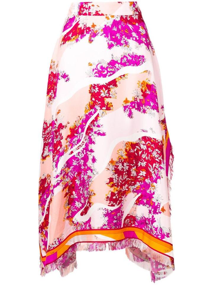 Emilio Pucci Floral Asymmetric Skirt - Pink