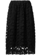Comme Des Garçons Noir Kei Ninomiya Embroidered Midi Skirt - Black