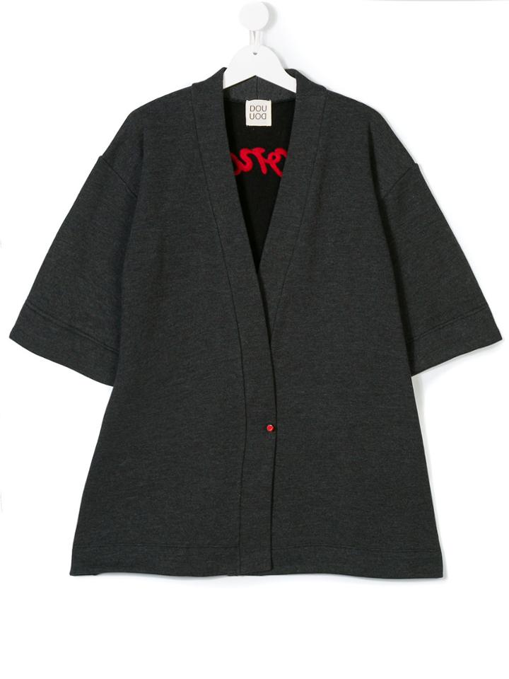 Douuod Kids Wonder Embroidered Top - Grey