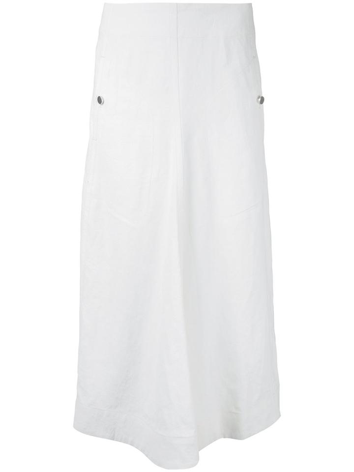 Lemaire - Long Flared Skirt - Women - Linen/flax - 34, White, Linen/flax