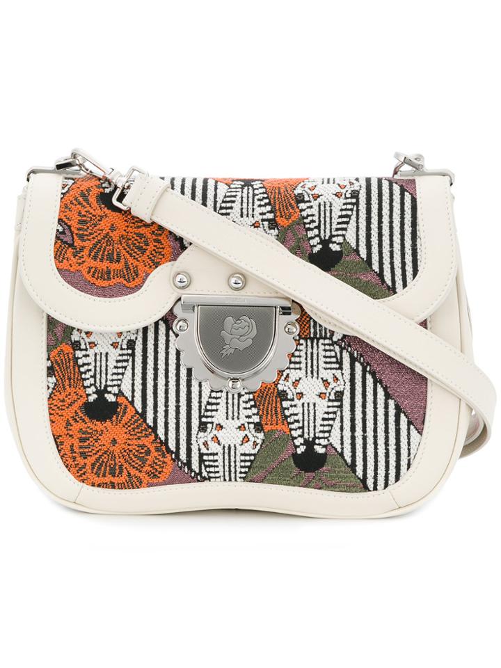 Furla Printed Cross Body Bag - White