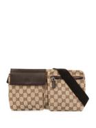 Gucci Pre-owned Gg Logo Belt Bag - Brown