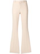 Each X Other Lurex Pinstriped Flared Trousers - Neutrals