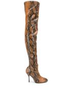 Stuart Weitzman Snakeskin Effect Boots - Brown