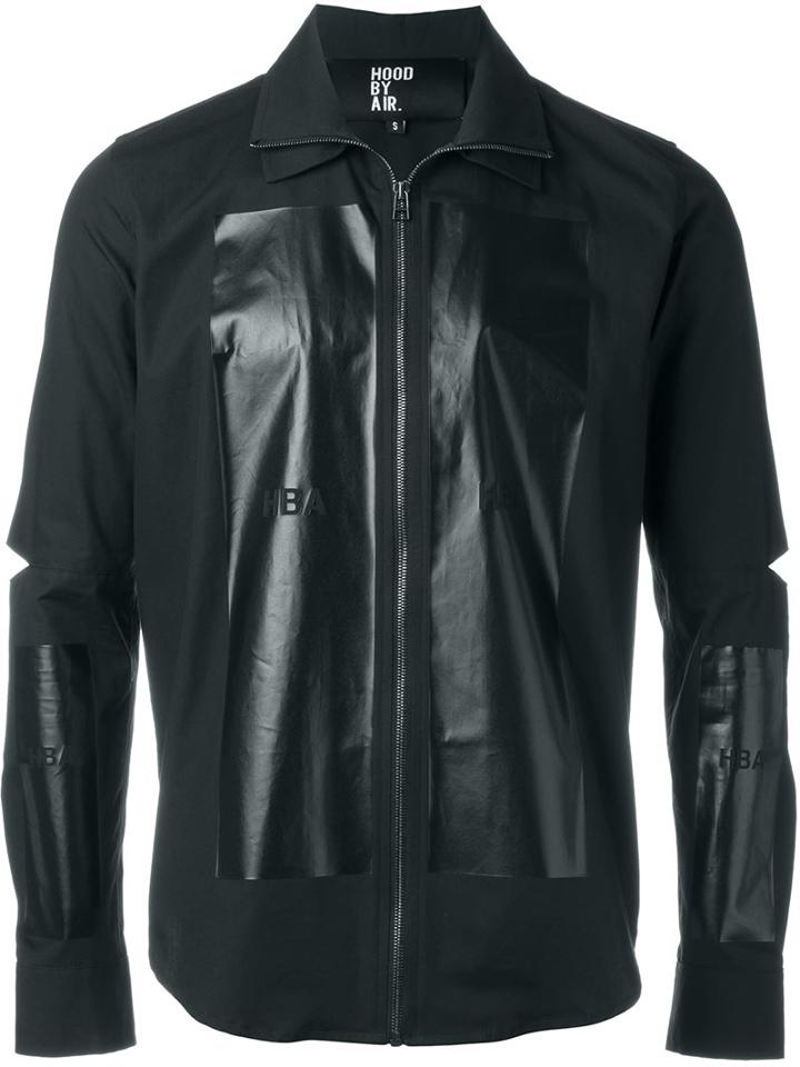 Hood By Air Contrast Panel Zip Up Shirt