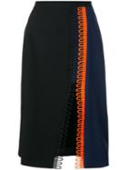 Christopher Kane Loop Trim Knee Length Skirt, Women's, Size: 42, Acetate/viscose
