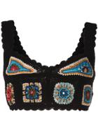 Dolce & Gabbana Crochet Cropped Top - Black