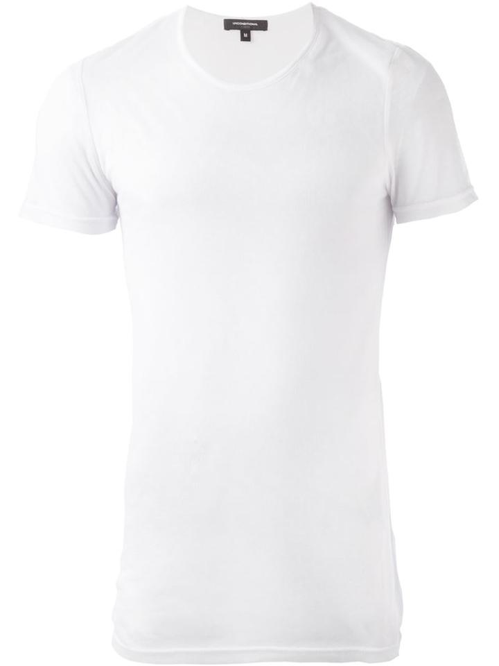 Unconditional Fine Knit Layered T-shirt, Men's, Size: Medium, White, Cotton/polyester