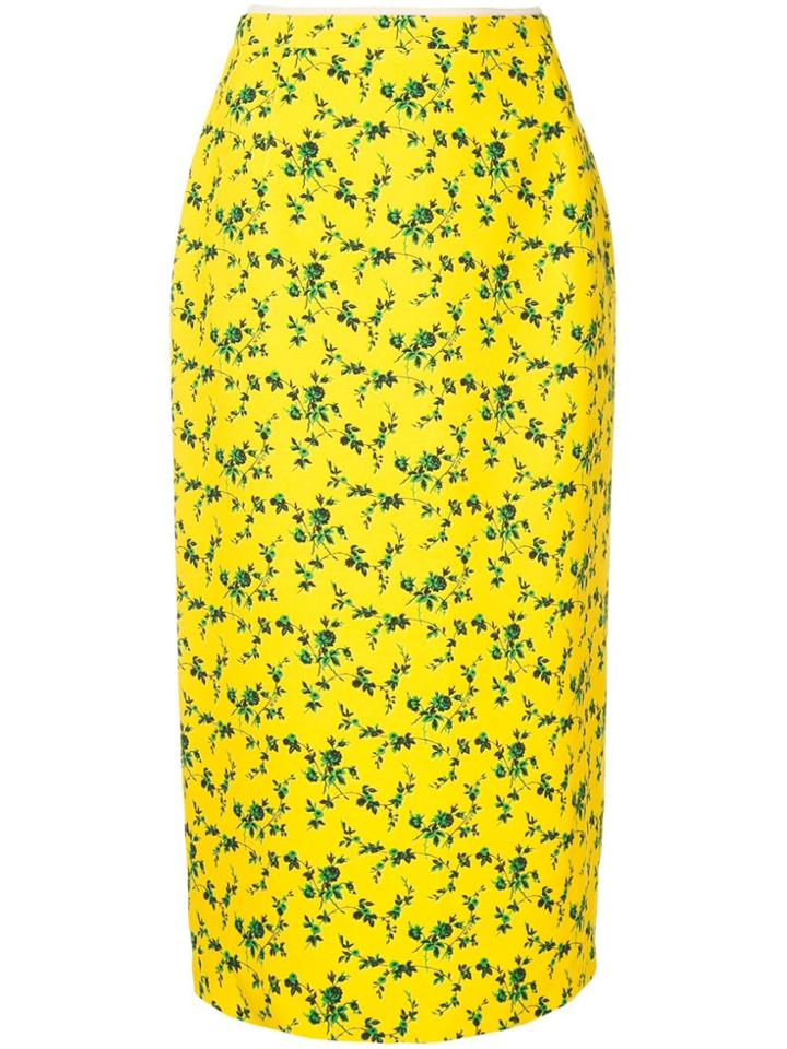No21 Straight Floral Skirt - Yellow