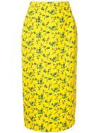 No21 Straight Floral Skirt - Yellow