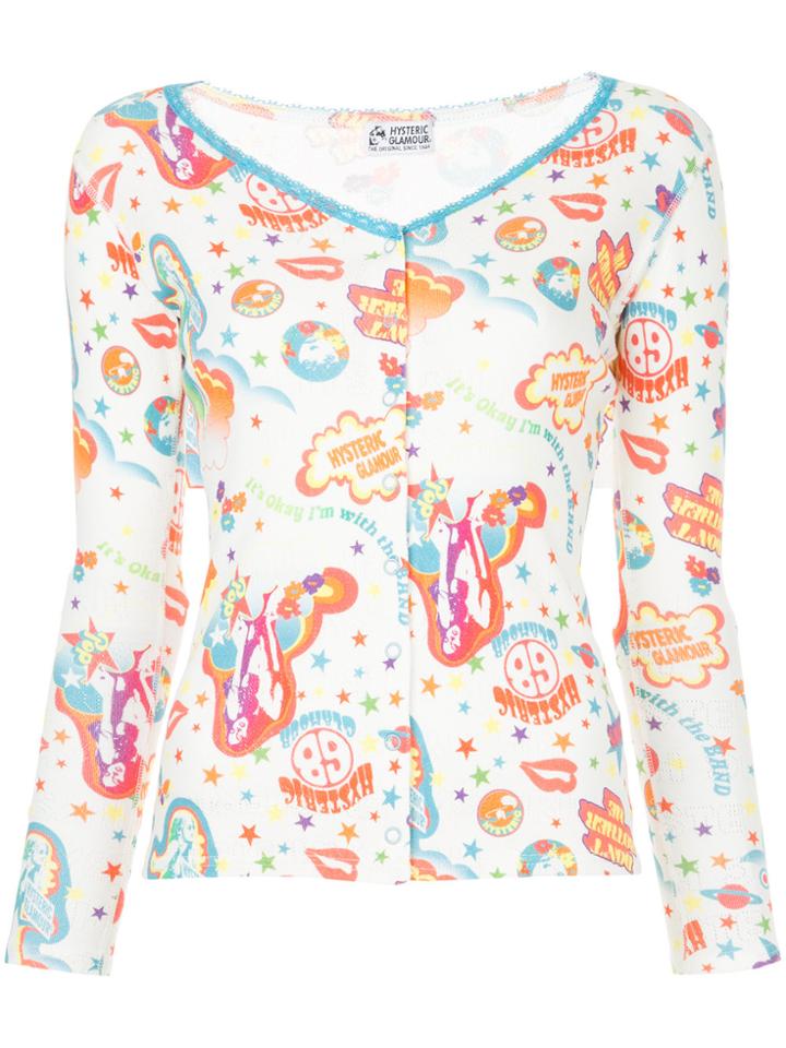 Hysteric Glamour Floral Print Top - White