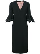Roksanda V-neck Dress With Fluted Cuffs - Black