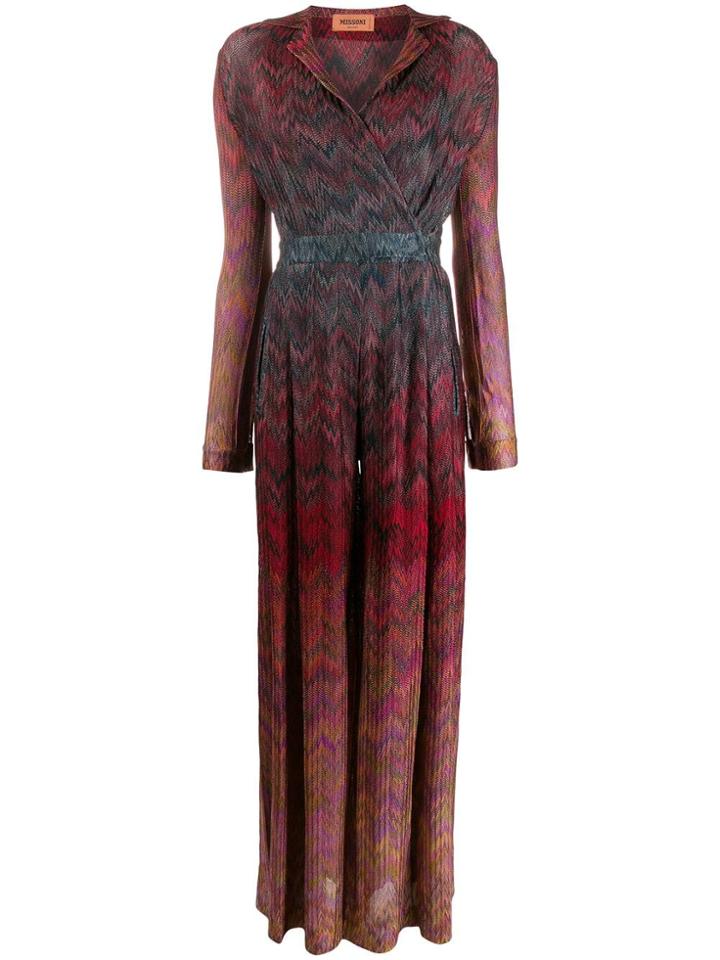 Missoni Notched Lapel Dress - Red