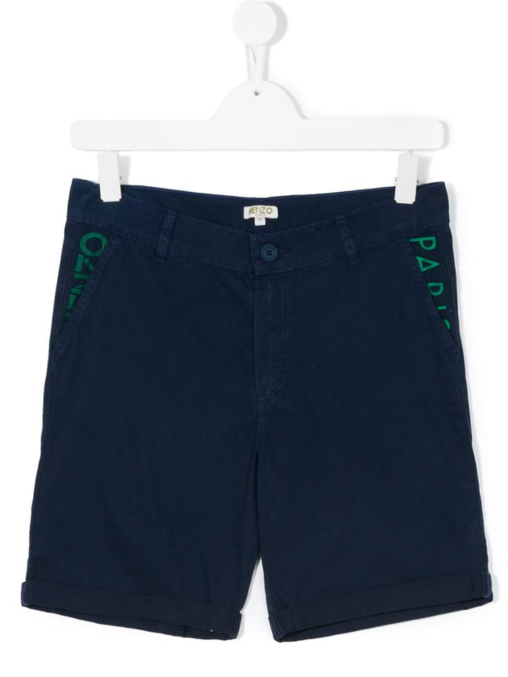 Kenzo Kids Logo Print Shorts - Blue
