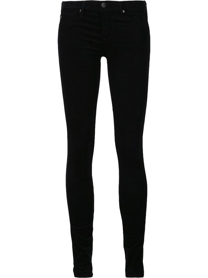 Ag Jeans Skinny Fit Corduroy Trousers, Women's, Size: 32, Black, Cotton/spandex/elastane