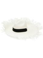 Sensi Studio Frayed Panama Hat - White