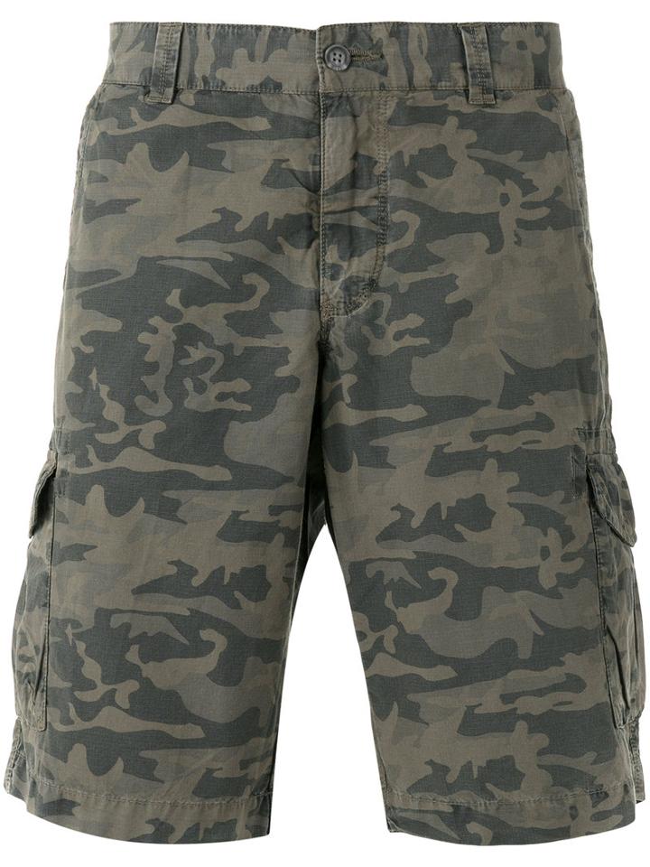 Woolrich Camouflage-print Cargo Shorts, Men's, Size: 36, Green, Cotton
