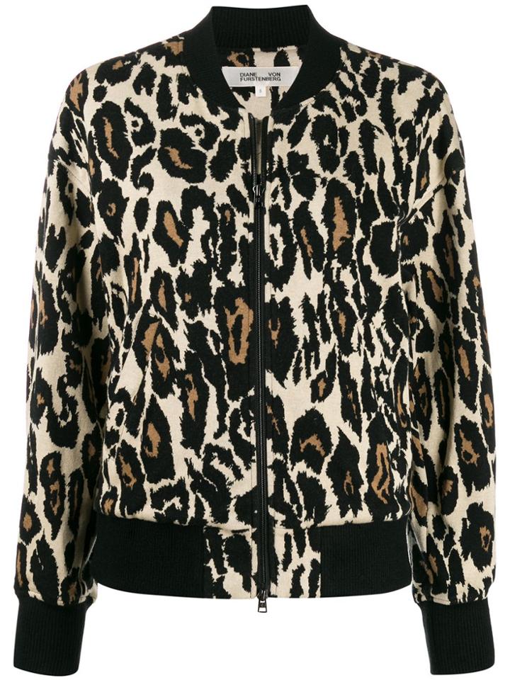 Diane Von Furstenberg Animal Print Bomber Jacket - Neutrals
