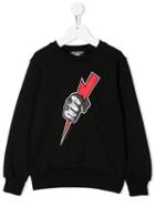 Neil Barrett Kids Thunderbolt Print Sweatshirt - Black