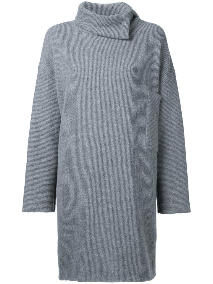 Osakentaro - Short Sweat Dress - Women - Wool - M, Grey, Wool