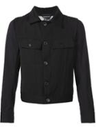 Ann Demeulemeester Chest Pocket Jacket, Men's, Size: Large, Black, Cotton/linen/flax