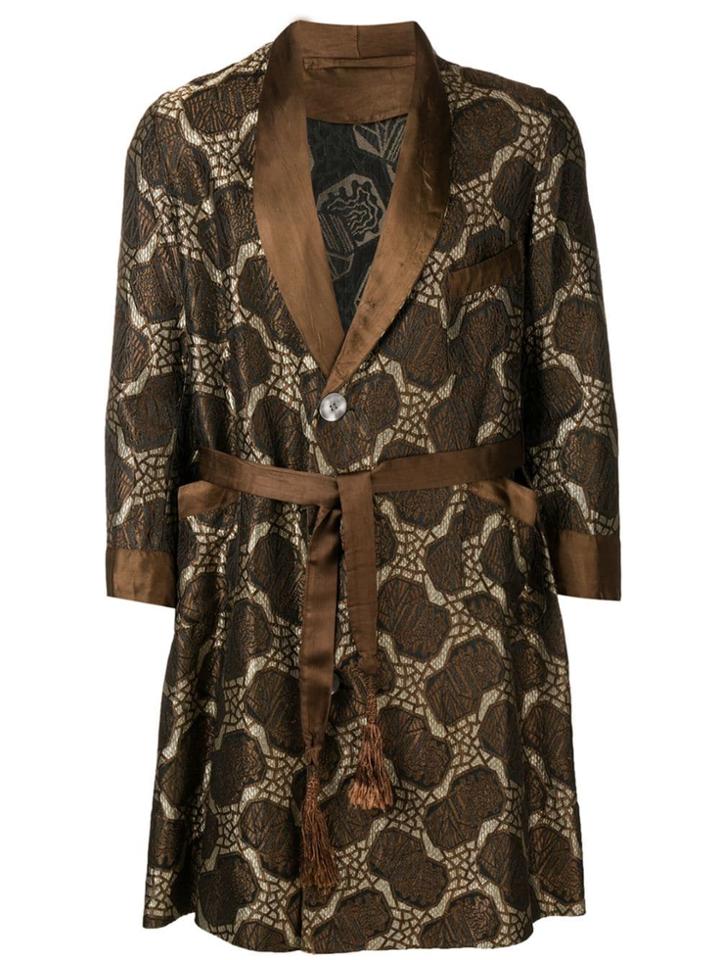 A.n.g.e.l.o. Vintage Cult 1960's Jacquard Coat - Brown