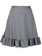 Zac Zac Posen Ruffled Hem Skirt, Women's, Size: 0, Black, Silk/cotton