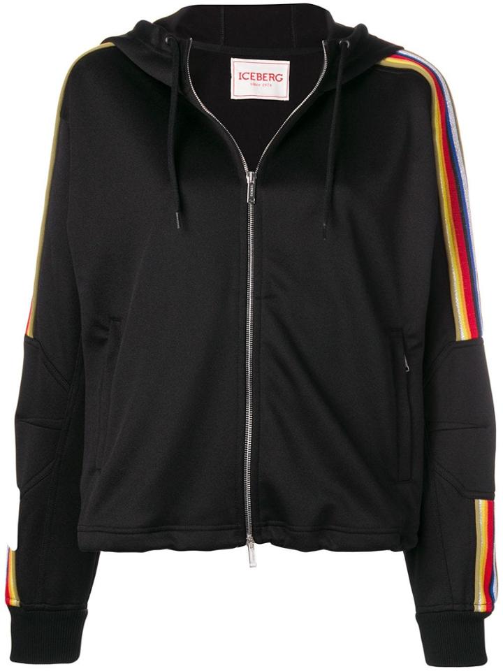 Iceberg Jersey Logo Hoodie - Black