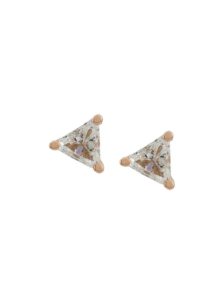 Delfina Delettrez 18kt Champagne Gold Dots Solitaire Trillion Diamond
