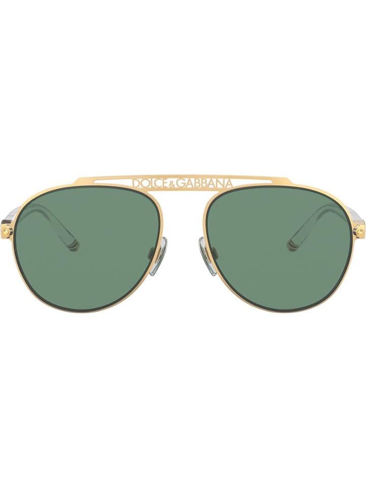 Dolce & Gabbana Eyewear Aviator Sunglasses - Gold