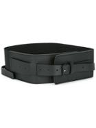 Mm6 Maison Margiela Buckle Up Belt, Women's, Black, Calf Leather/polyester/plastic