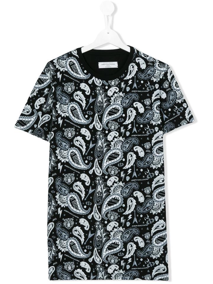 John Galliano Kids - Printed T-shirt - Kids - Cotton - 16 Yrs, Black