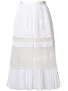 Sacai Pleated Sheer Panel Skirt - White