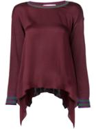 Stella Mccartney Silk Panel Sweater, Women's, Size: 42, Red, Silk/cotton/cashmere